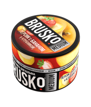 Бестабачная смесь Brusko Medium - Персик Банан Клубника